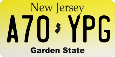 NJ license plate A70YPG