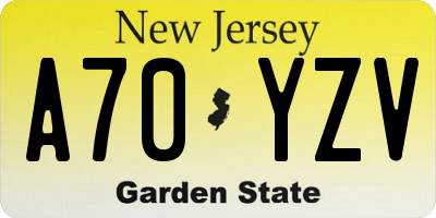 NJ license plate A70YZV