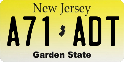 NJ license plate A71ADT