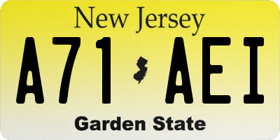 NJ license plate A71AEI