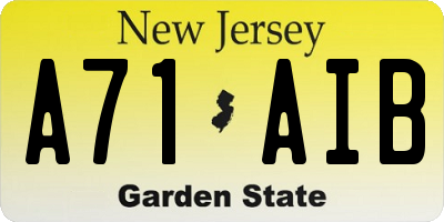 NJ license plate A71AIB