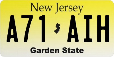 NJ license plate A71AIH