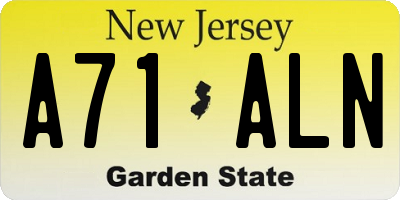 NJ license plate A71ALN