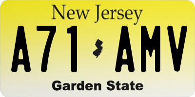 NJ license plate A71AMV