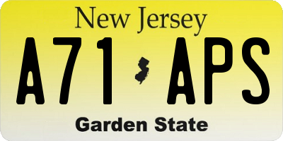 NJ license plate A71APS