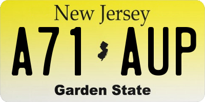 NJ license plate A71AUP