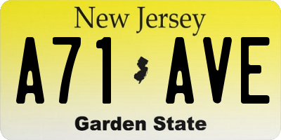 NJ license plate A71AVE