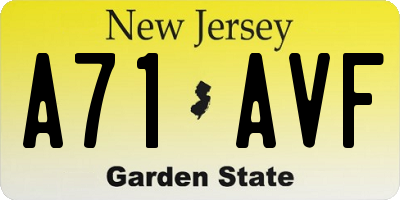 NJ license plate A71AVF