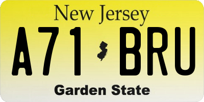 NJ license plate A71BRU