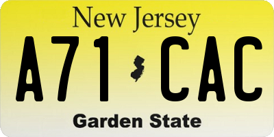 NJ license plate A71CAC