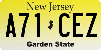 NJ license plate A71CEZ