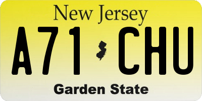 NJ license plate A71CHU
