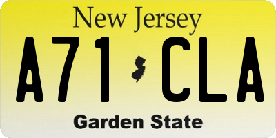 NJ license plate A71CLA