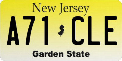 NJ license plate A71CLE