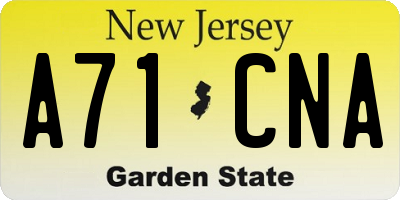 NJ license plate A71CNA