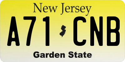 NJ license plate A71CNB