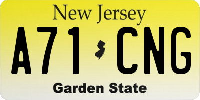 NJ license plate A71CNG