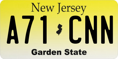 NJ license plate A71CNN