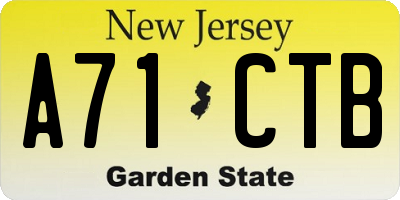 NJ license plate A71CTB