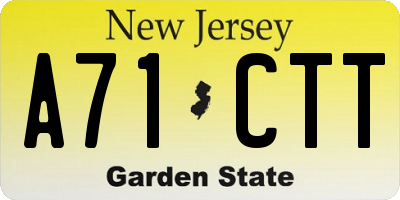 NJ license plate A71CTT