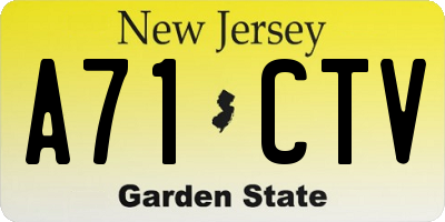 NJ license plate A71CTV
