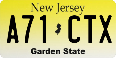 NJ license plate A71CTX