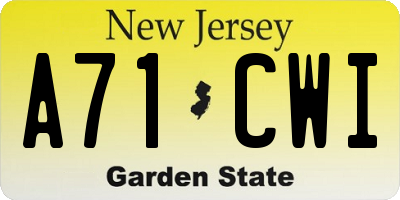 NJ license plate A71CWI