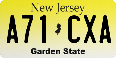 NJ license plate A71CXA