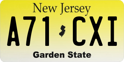 NJ license plate A71CXI