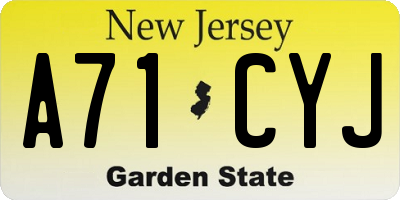 NJ license plate A71CYJ