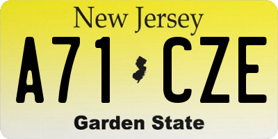 NJ license plate A71CZE