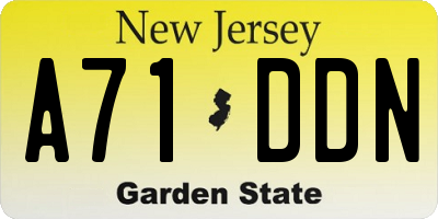 NJ license plate A71DDN