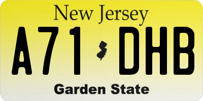 NJ license plate A71DHB