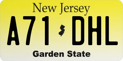 NJ license plate A71DHL