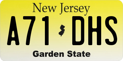 NJ license plate A71DHS