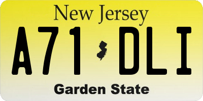 NJ license plate A71DLI