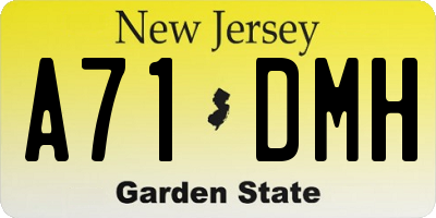NJ license plate A71DMH