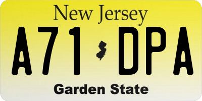 NJ license plate A71DPA