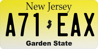 NJ license plate A71EAX