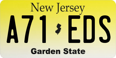 NJ license plate A71EDS