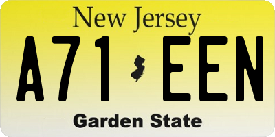NJ license plate A71EEN