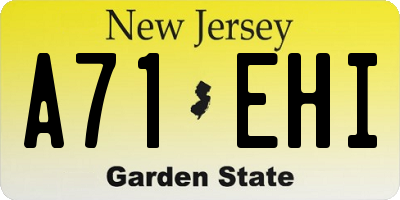 NJ license plate A71EHI