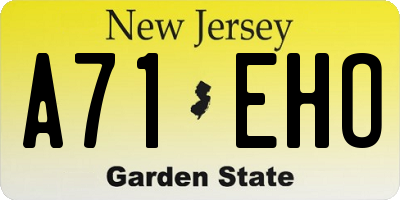 NJ license plate A71EHO
