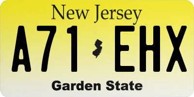NJ license plate A71EHX