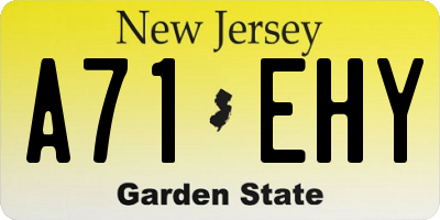 NJ license plate A71EHY