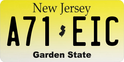 NJ license plate A71EIC