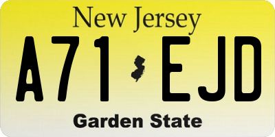 NJ license plate A71EJD