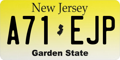 NJ license plate A71EJP