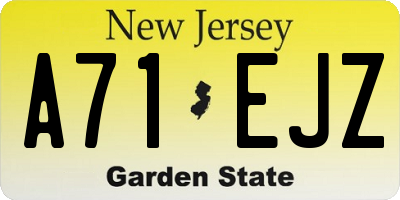 NJ license plate A71EJZ