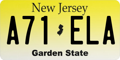 NJ license plate A71ELA